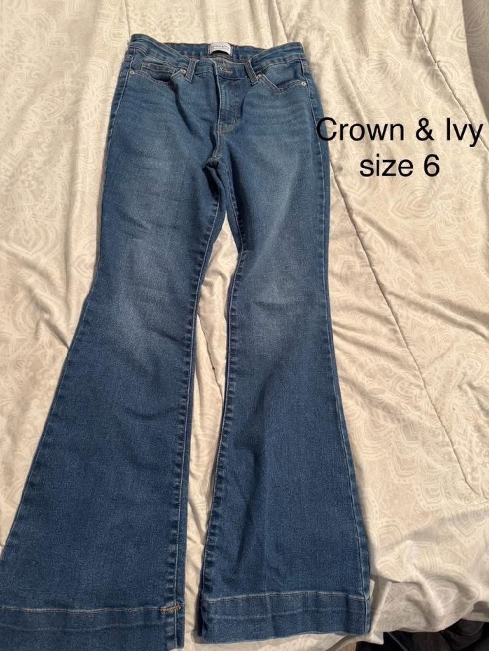 crown & ivy Dark Blue Flare Jeans